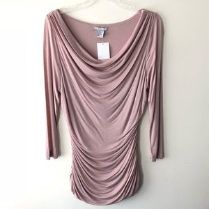 H&M drape front scoop neck side ruched top